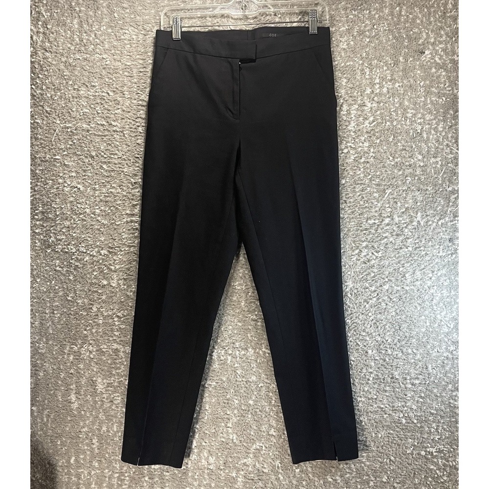 COS Women Black Career Dress Ankle Pants Cotton 4 Black Preppy Skinny Classic